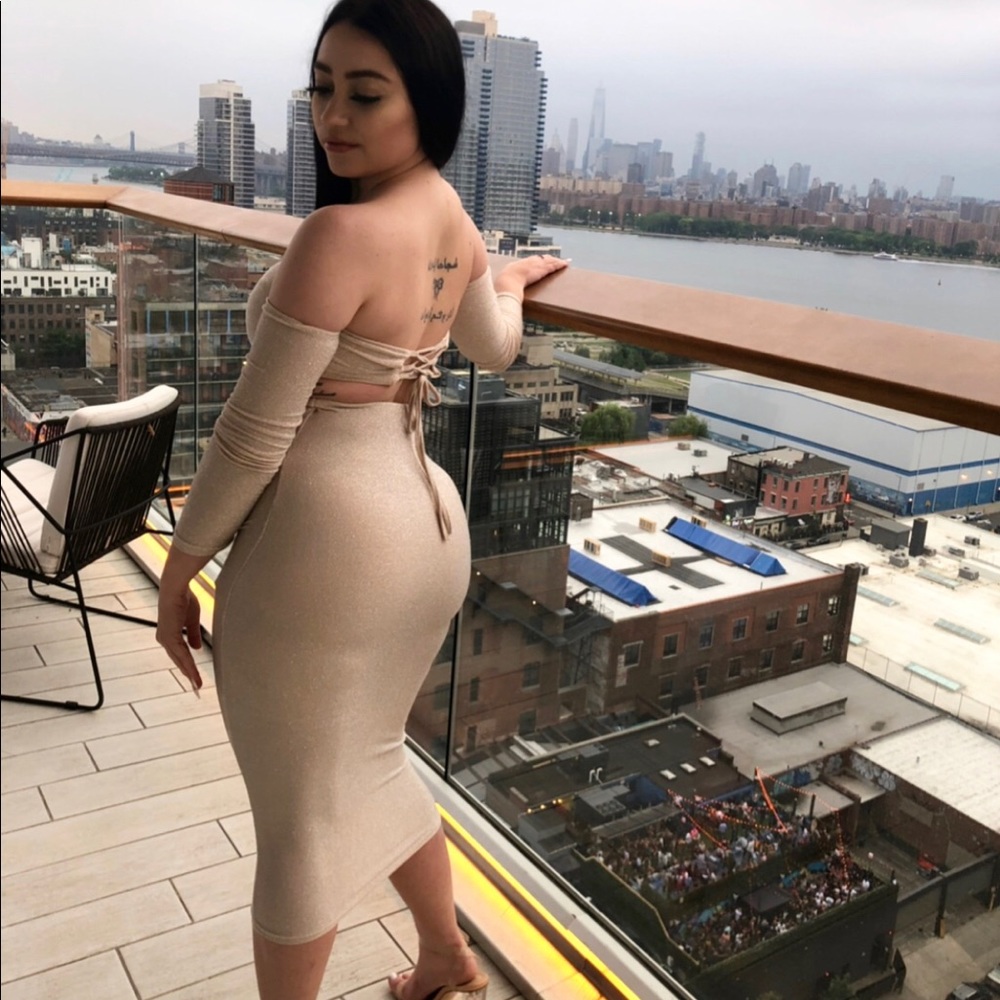 Shimmery two piece skirt set